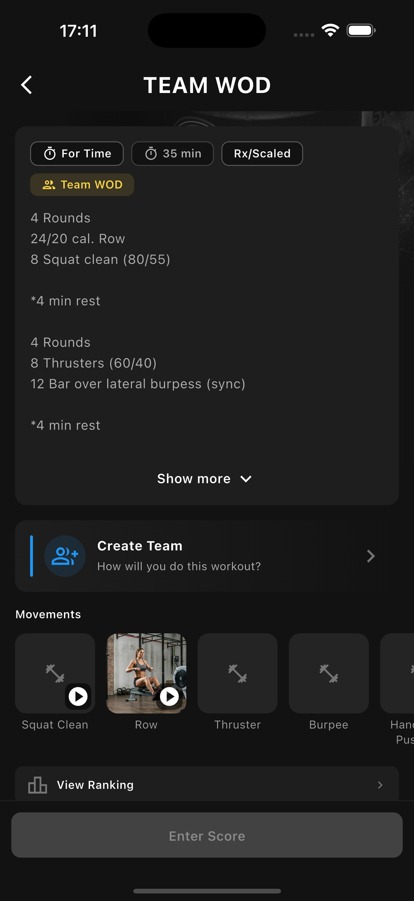 Team WOD detay